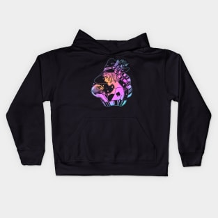 Beautiful witch holding a skull Kids Hoodie